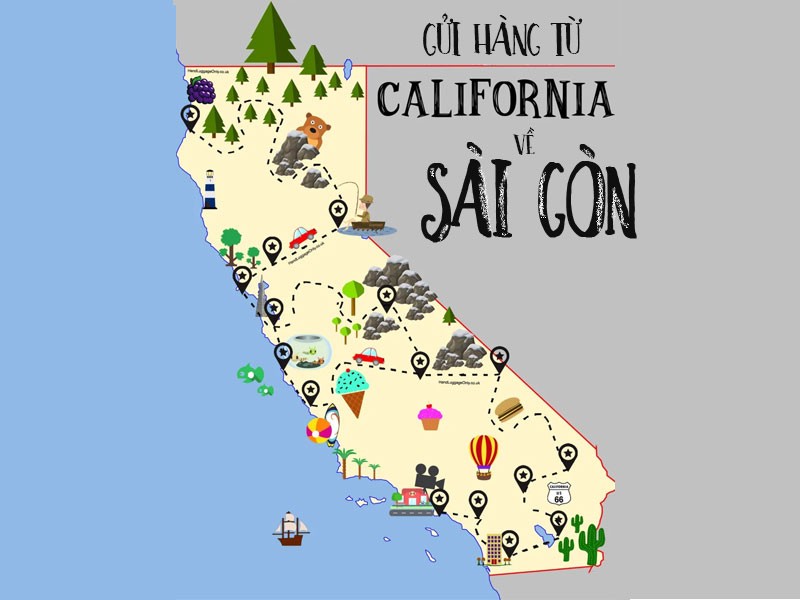 Dịch vụ gửi hàng từ bang Cali Mỹ về Sài Gòn giá rẻ