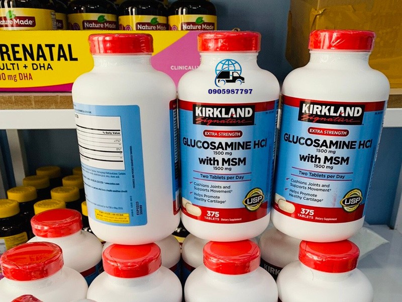 Viên uống Glucosamine HCL 1500mg Kirkland -375 viên