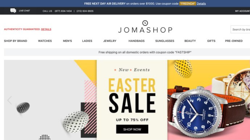 Jomashop thương hiệu mua sắm đồng hồ