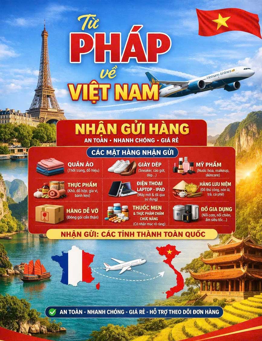 Gửi hàng từ Pháp - Việt Nam