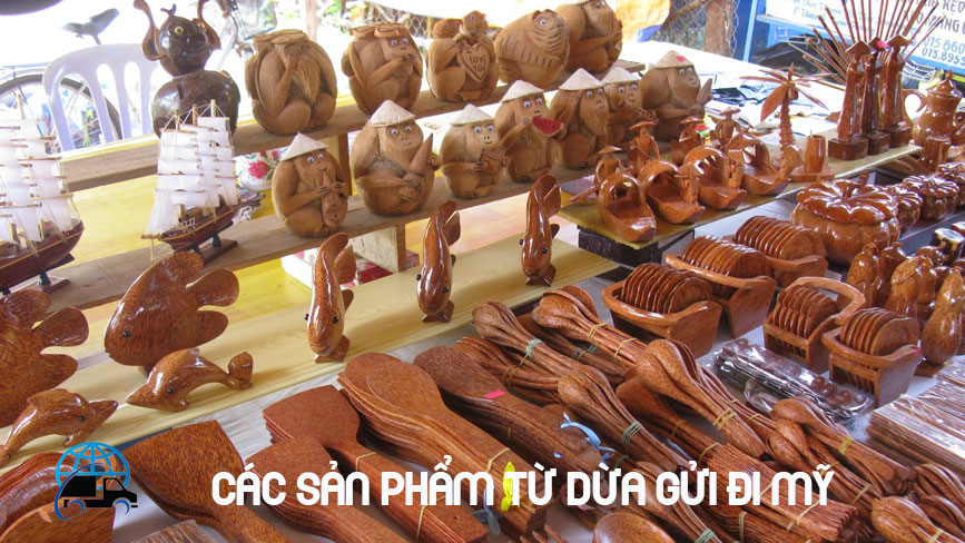 Gửi đồ mỹ nghệ bằng dừa đi Mỹ