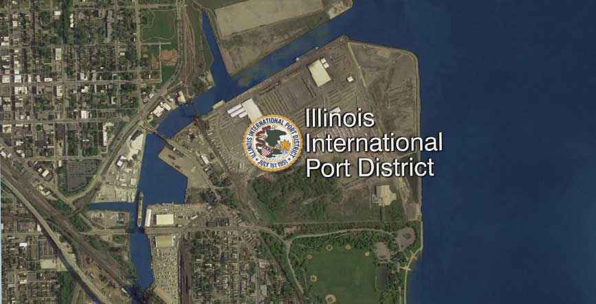Hình ảnh vệ tinh của cửa ngỏ vào cảng Chicago bang IL