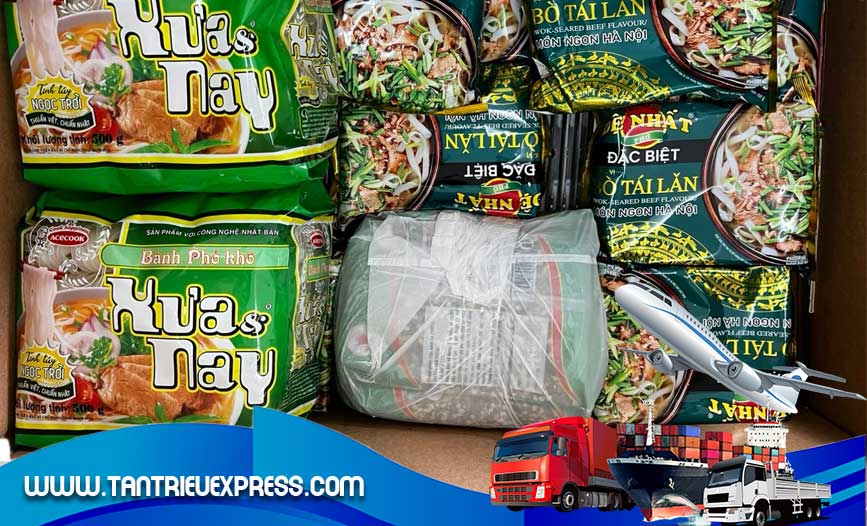 Thực phẩm khô được gửi đi Bỉ nhiều làm quà