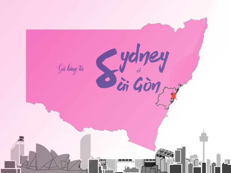 Dịch vụ gửi hàng từ Sydney bang New South Wales Úc về Sài Gòn giá rẻ