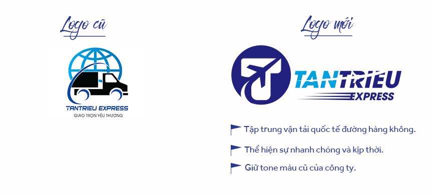 Thay mẩu logo mới công ty Tân Triều Express